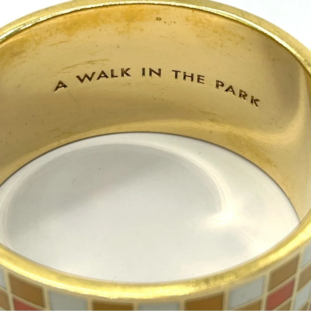 Kate Spade ‘A Walk in the Park’ Checked Hinged Bangle Bracelet - Picture 4 of 4